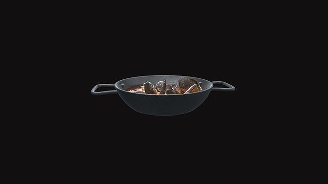 Medieval Mussel Soup Low-poly 3D model 3
