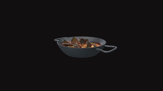 Medieval Mussel Soup Low-poly 3D model 6