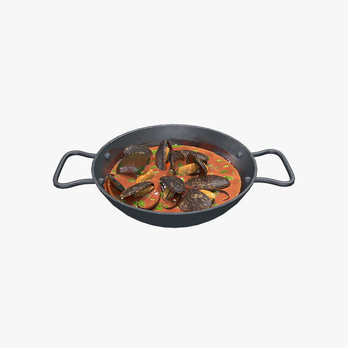 Medieval Mussel Soup Low-poly 3D model