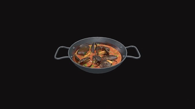 Medieval Mussel Soup Low-poly 3D model 4