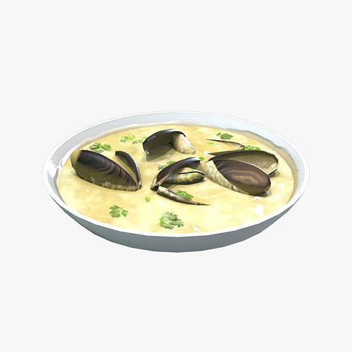Medieval Mussel Soup Low-poly 3D model