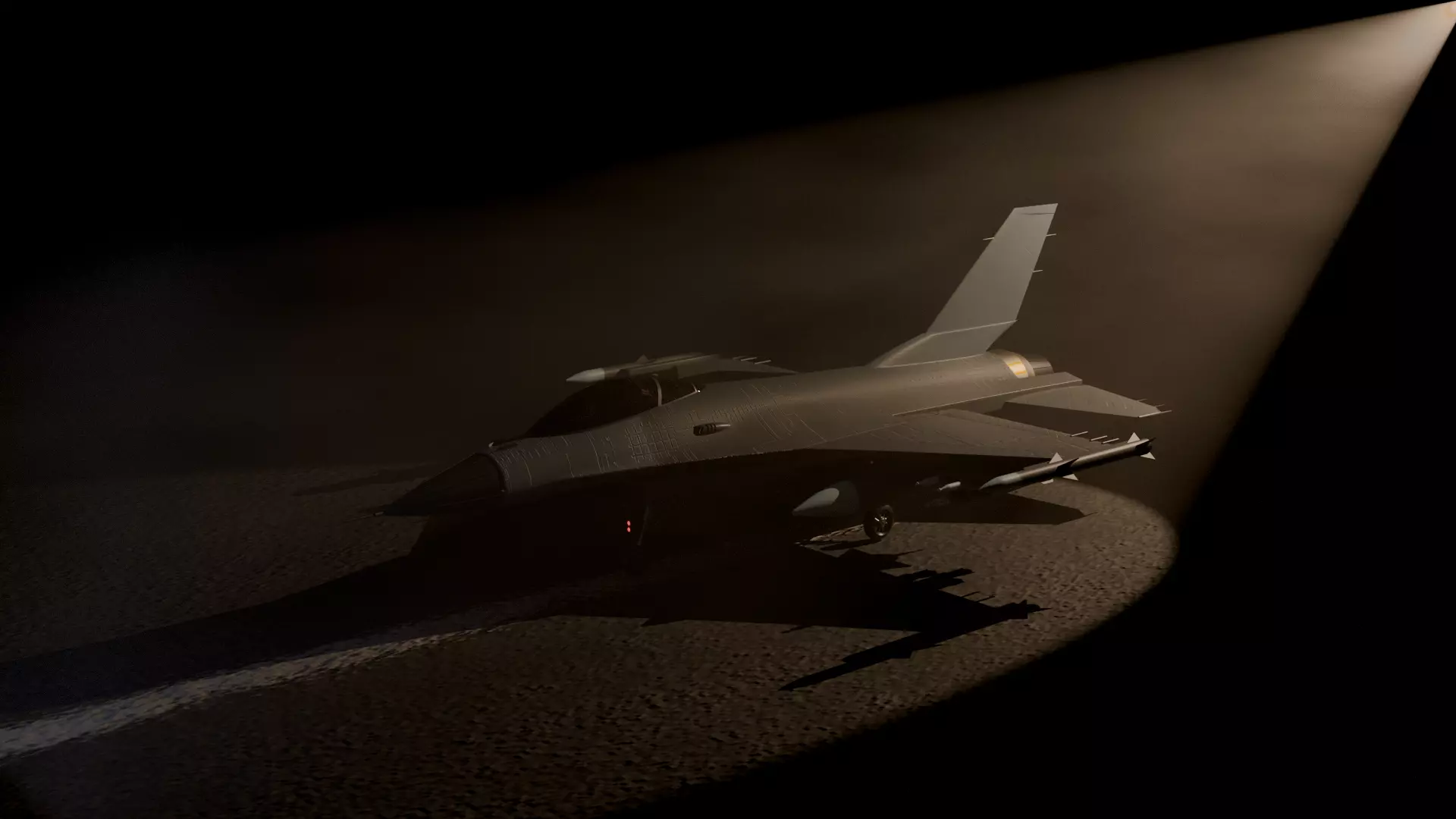 F-16 Fighting Falcon Jet - Game Ready Low Poly 3D Model  PBR  3D model_2