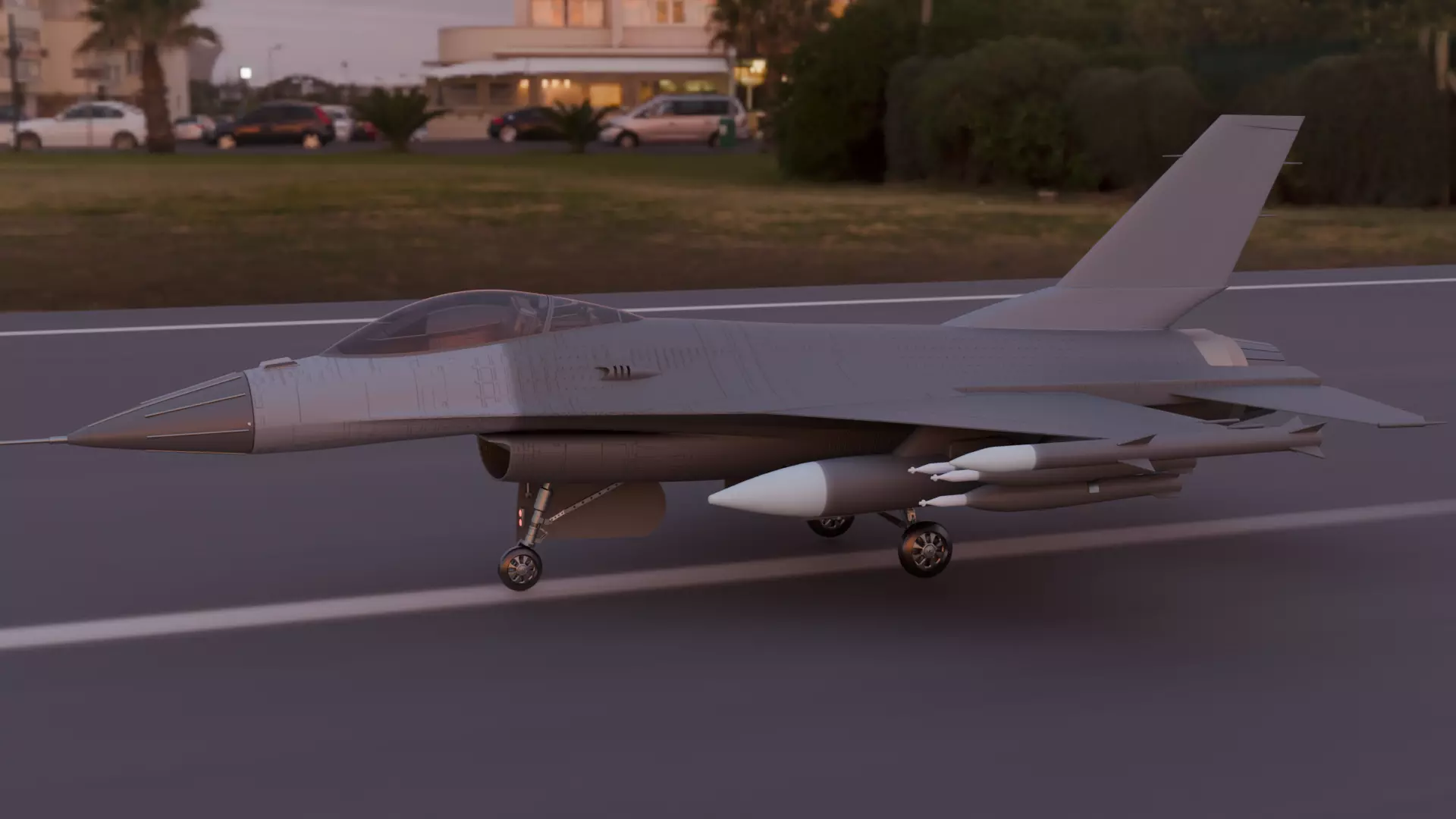 F-16 Fighting Falcon Jet - Game Ready Low Poly 3D Model  PBR  3D model_4