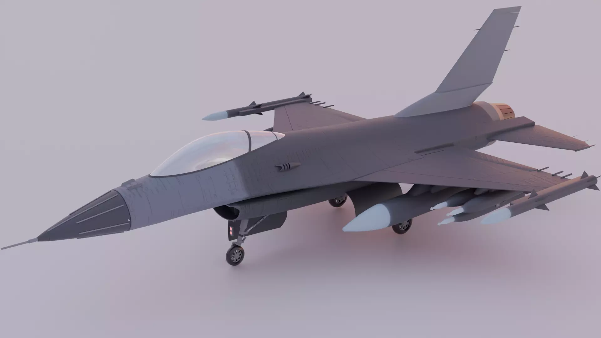 F-16 Fighting Falcon Jet - Game Ready Low Poly 3D Model  PBR  3D model_1