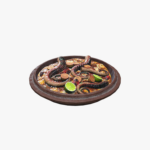 Medieval Octopus Dish Low-poly 3D model