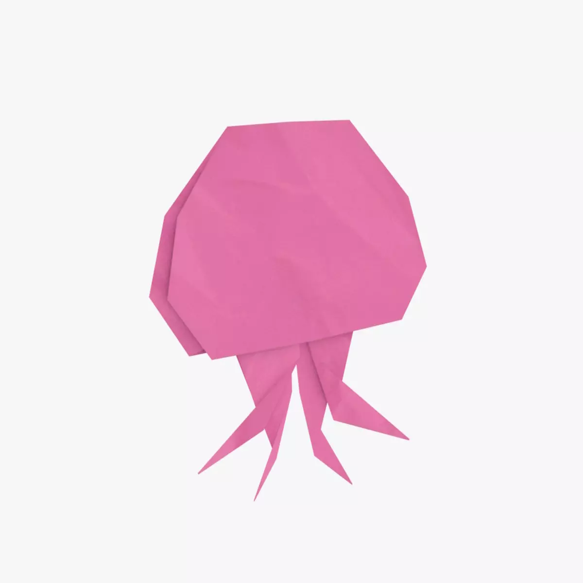 Origami Jelly fish Low-poly 3D model