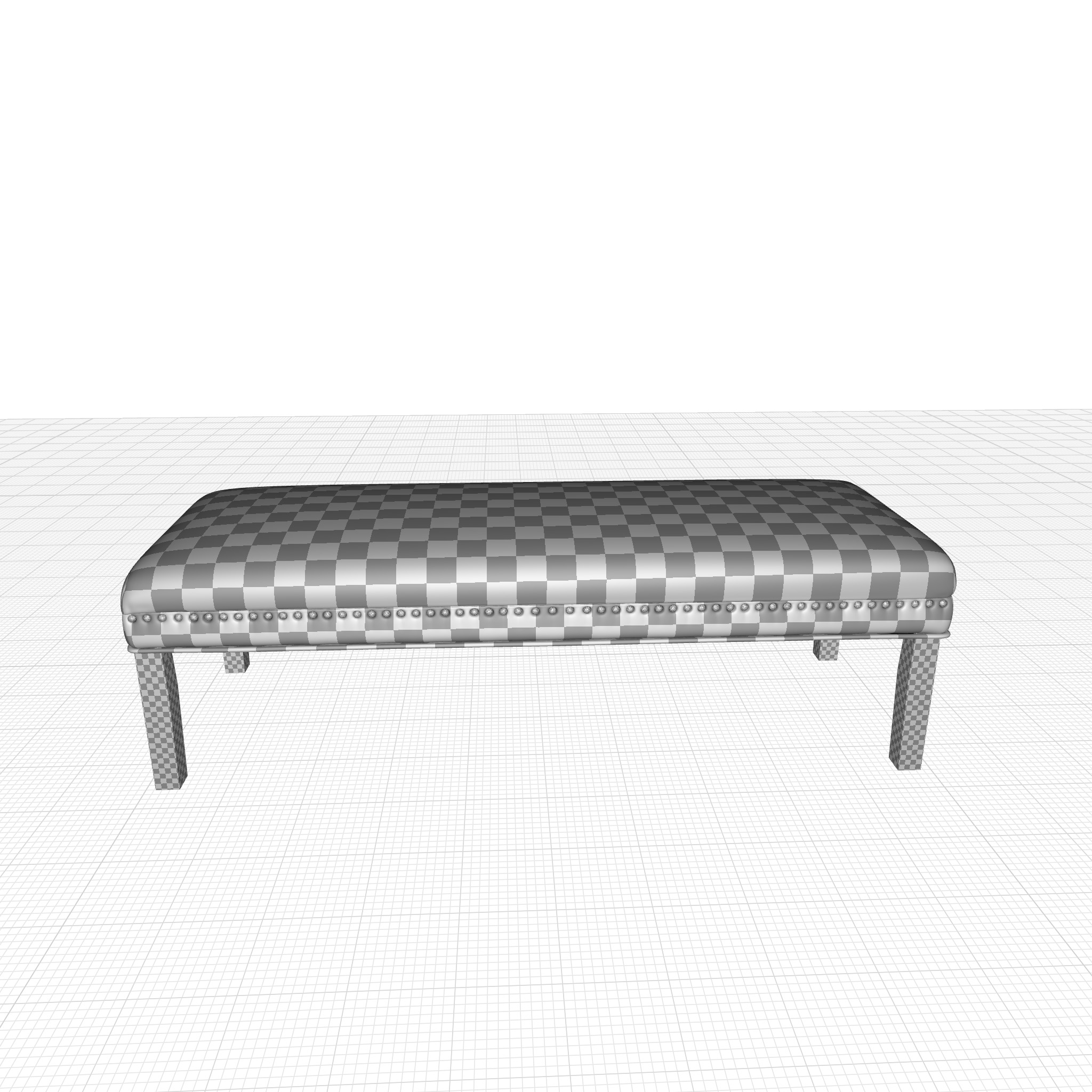 Bobby Upholstered Bench - 2 Colour 3D model_4