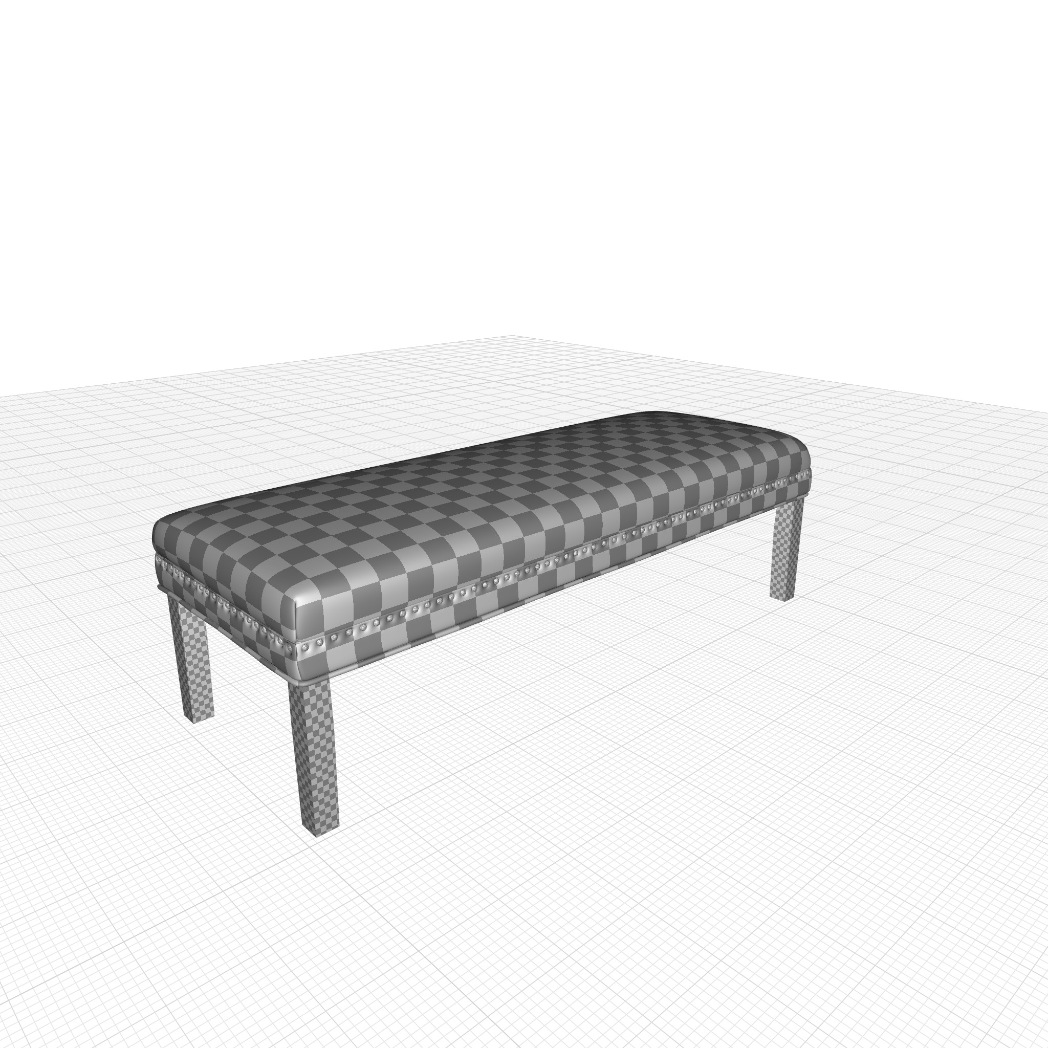 Bobby Upholstered Bench - 2 Colour 3D model_6