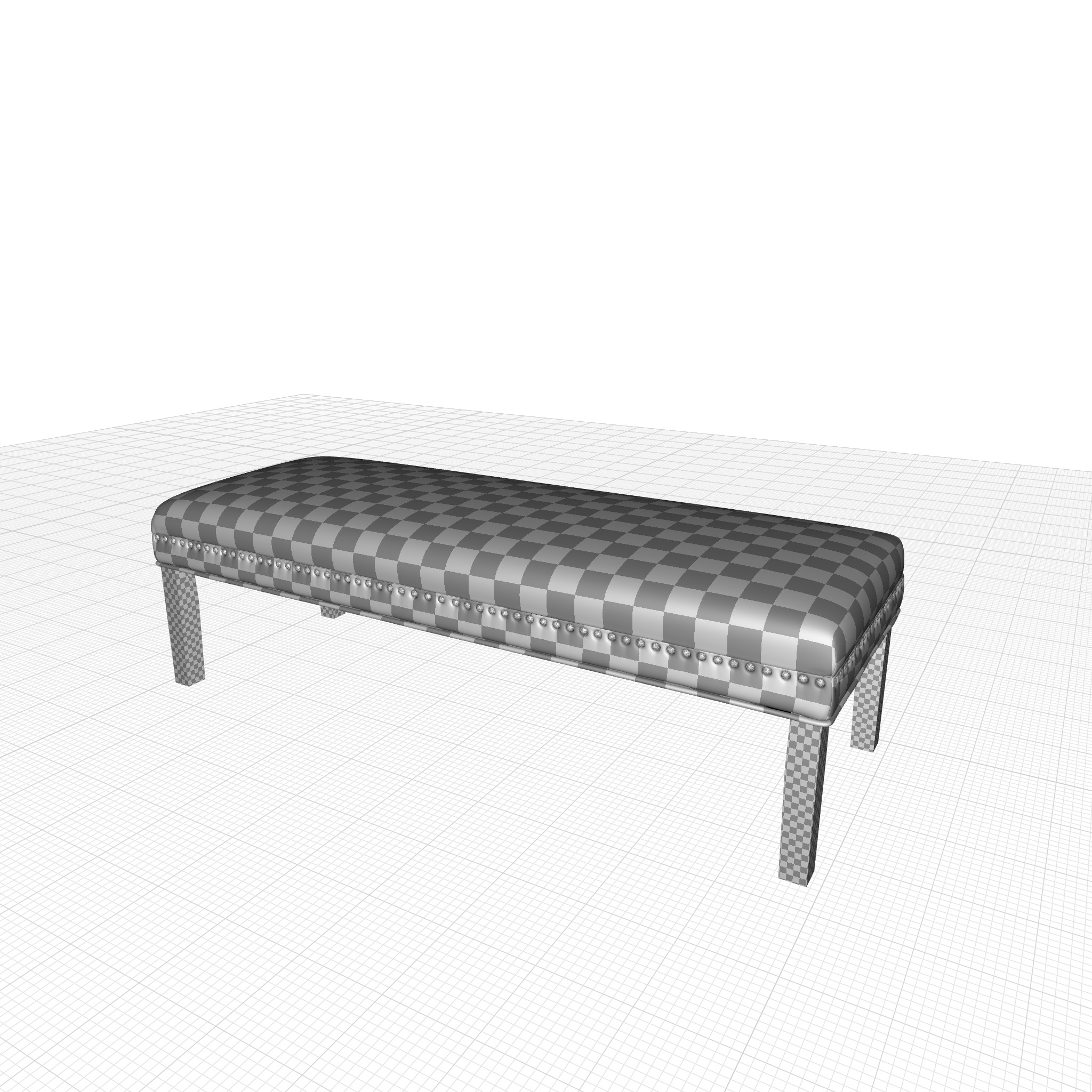 Bobby Upholstered Bench - 2 Colour 3D model_7