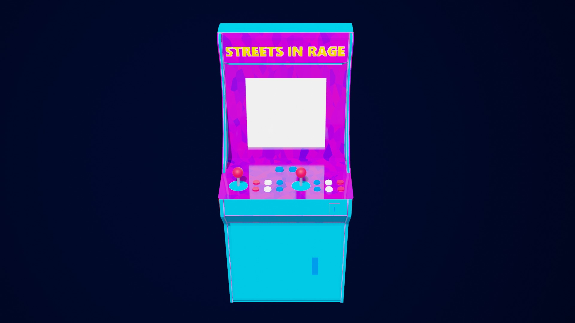  Lowpoly Retro Arcade Machine Low-poly 3D model_1