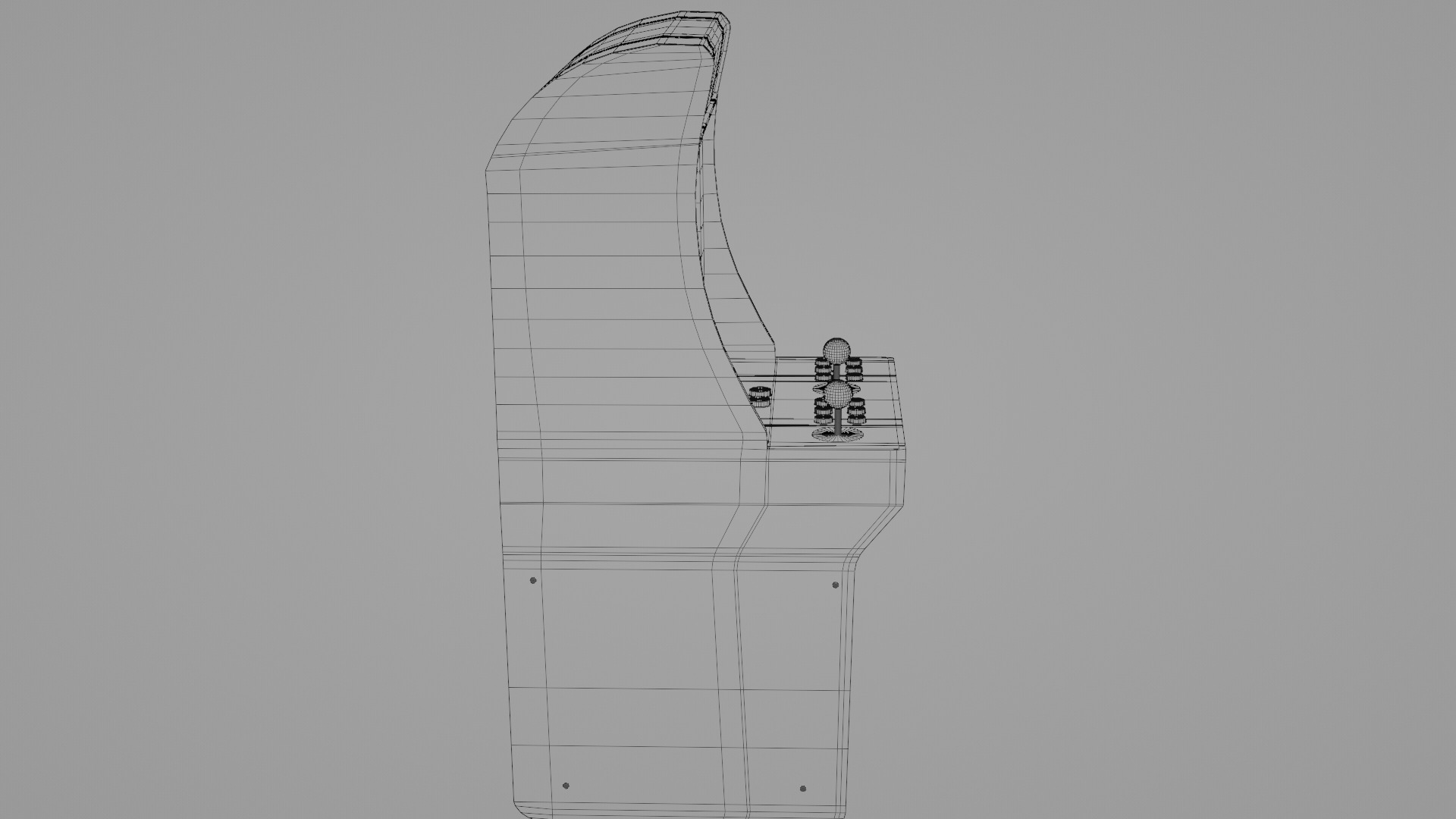  Lowpoly Retro Arcade Machine Low-poly 3D model_9