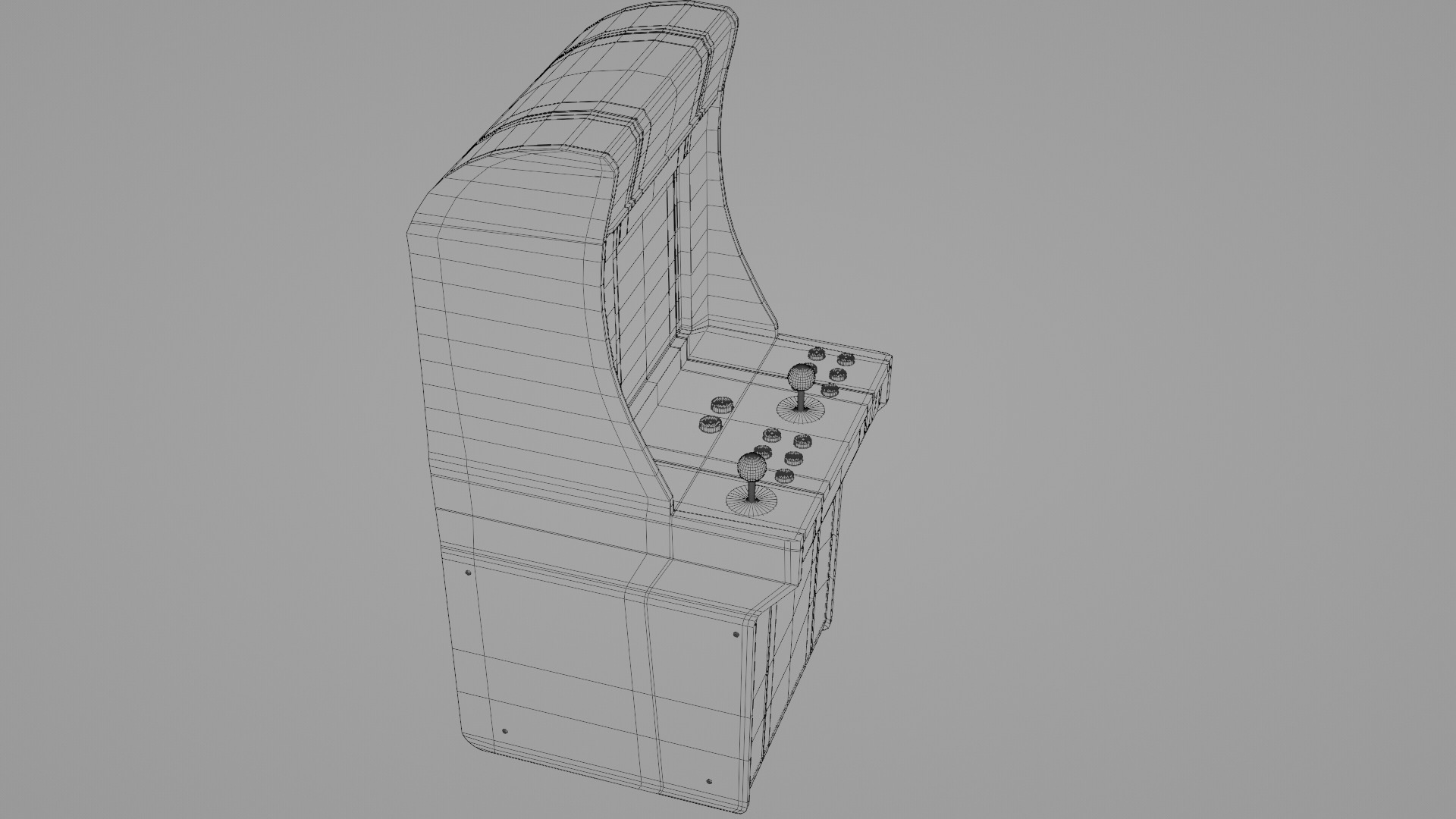  Lowpoly Retro Arcade Machine Low-poly 3D model_14