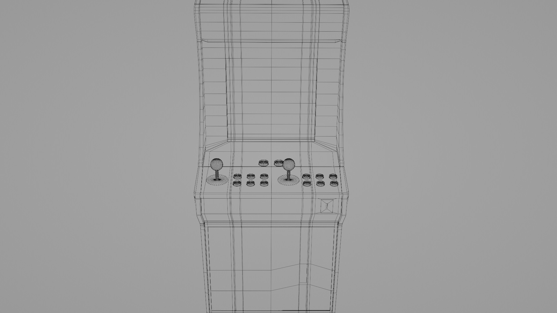  Lowpoly Retro Arcade Machine Low-poly 3D model_13