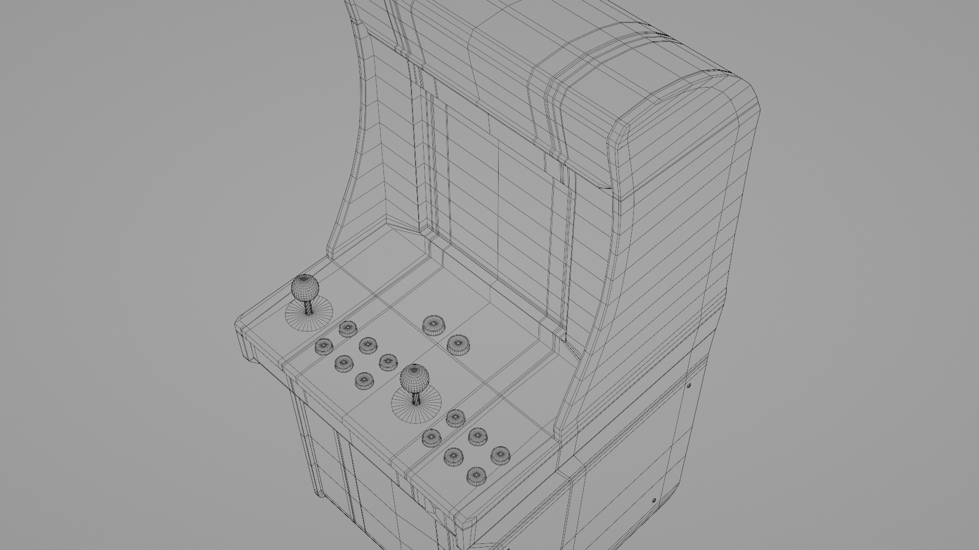  Lowpoly Retro Arcade Machine Low-poly 3D model_10