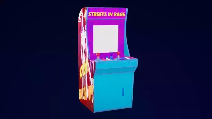 Lowpoly Retro Arcade Machine