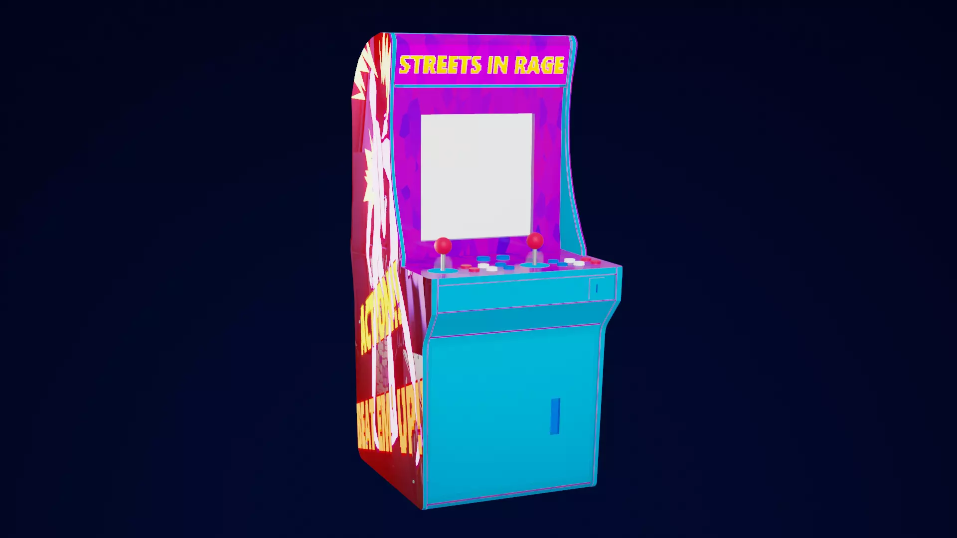  Lowpoly Retro Arcade Machine Low-poly 3D model_0
