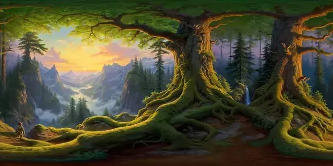 8K HDR Mystical Woodland Background