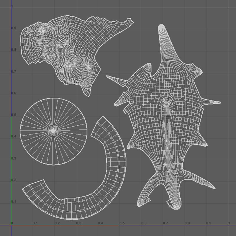 Medieval Swordfish Statue Low-poly 3D model_11