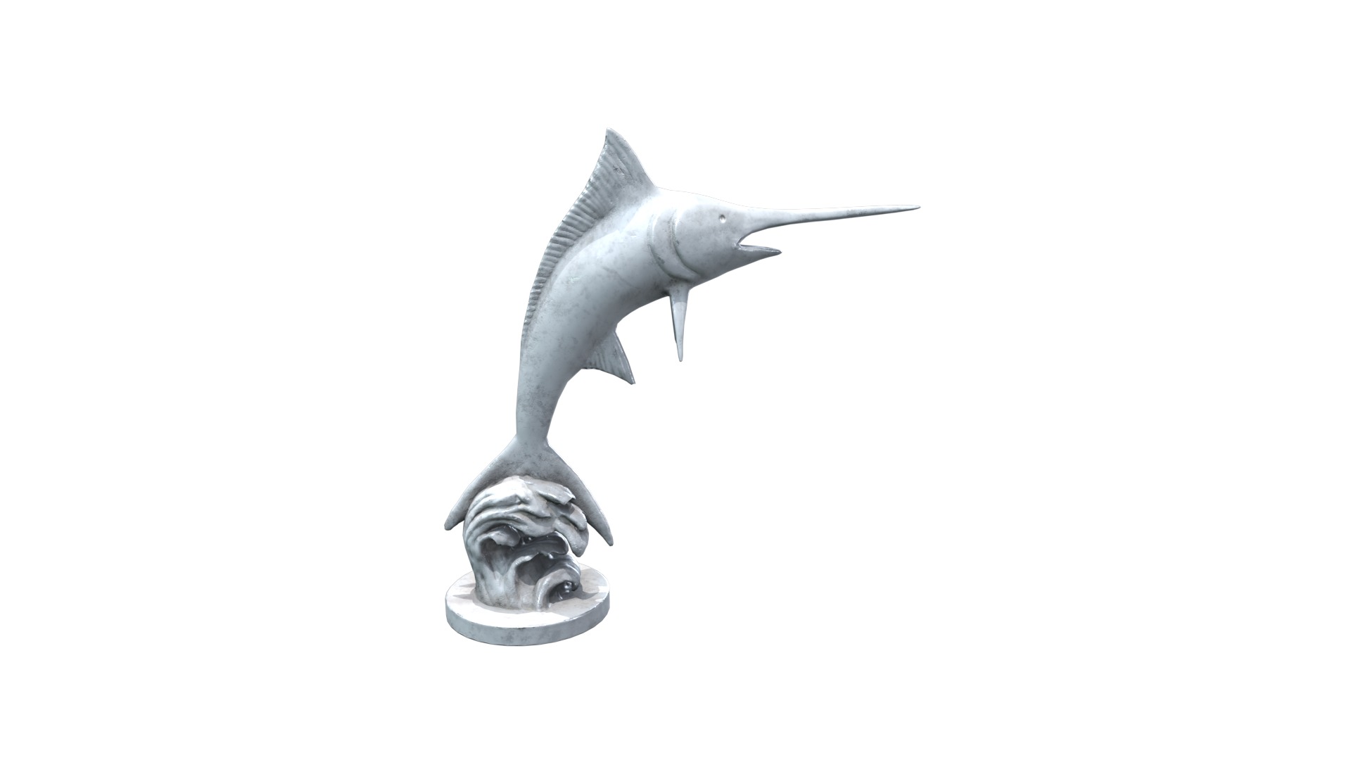 Medieval Swordfish Statue Low-poly 3D model_10