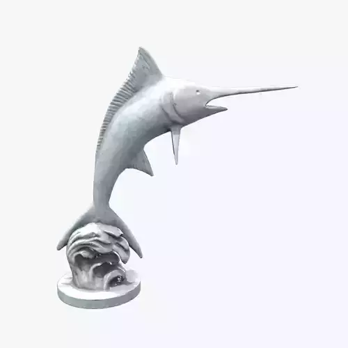 Medieval Swordfish Statue Low-poly 3D model