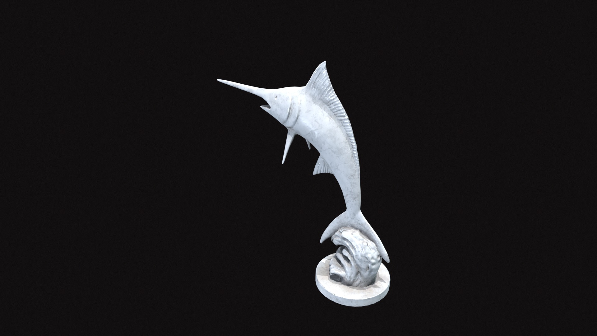 Medieval Swordfish Statue Low-poly 3D model_7