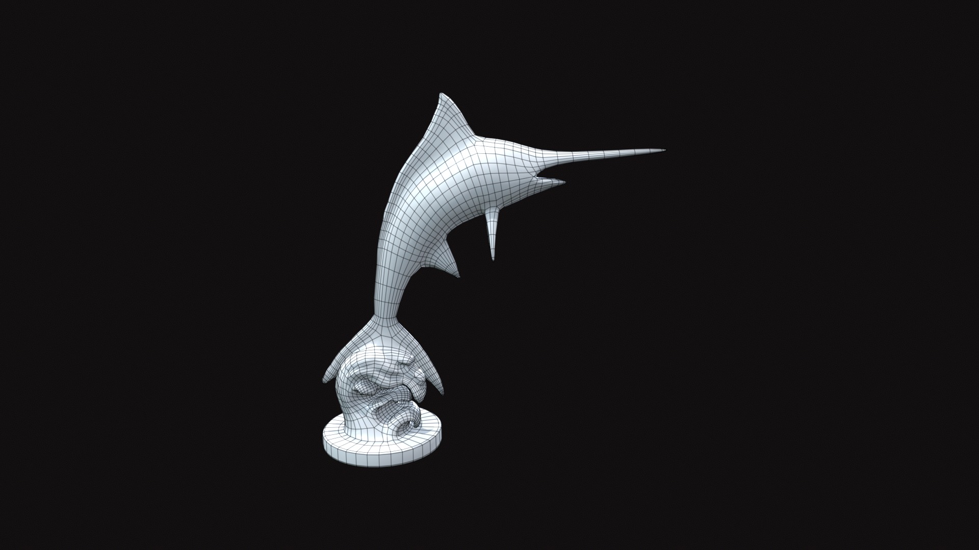 Medieval Swordfish Statue Low-poly 3D model_5
