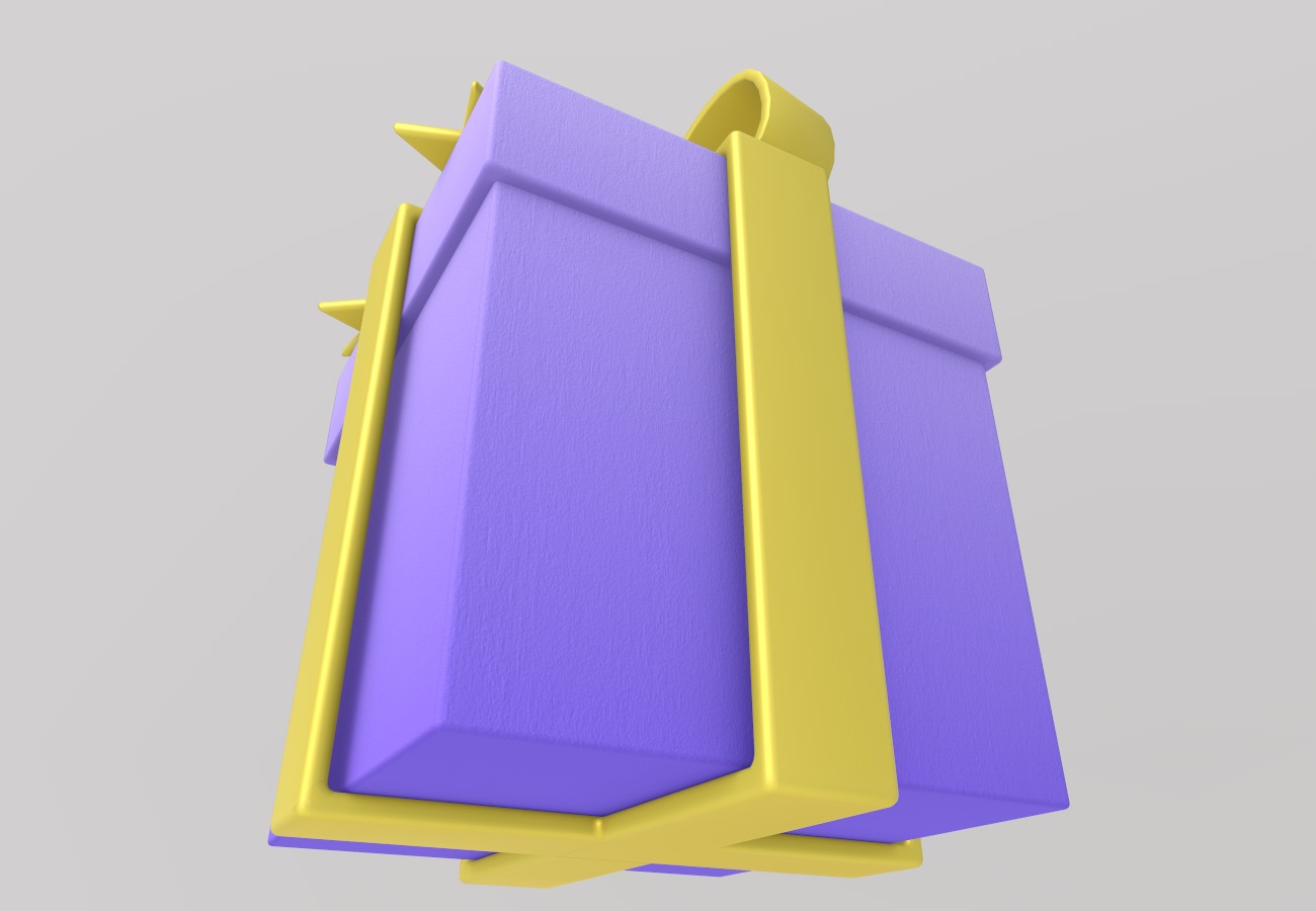 Stylized Low-Poly Gift Present Boxes Set Low-poly 3D model_6