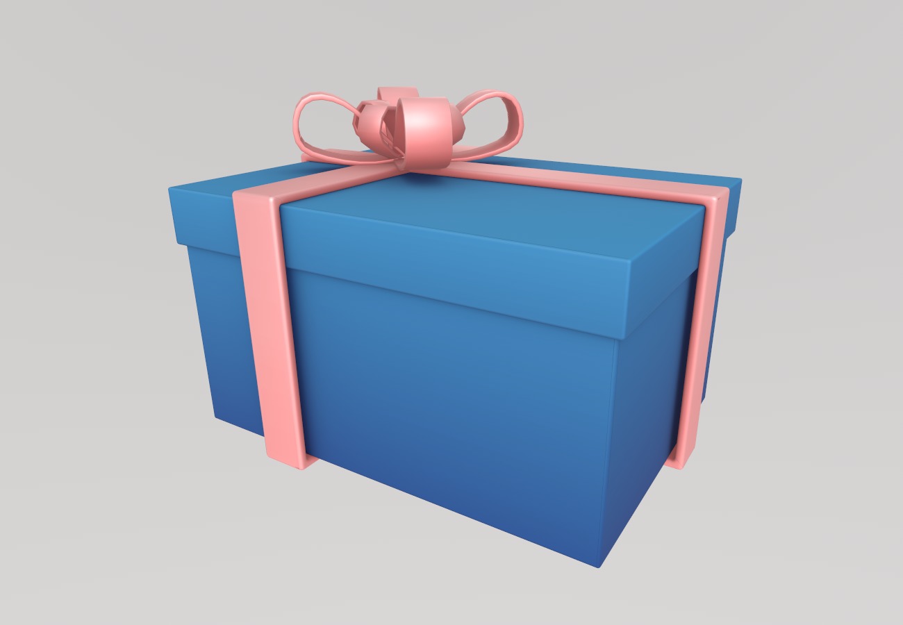 Stylized Low-Poly Gift Present Boxes Set Low-poly 3D model_11