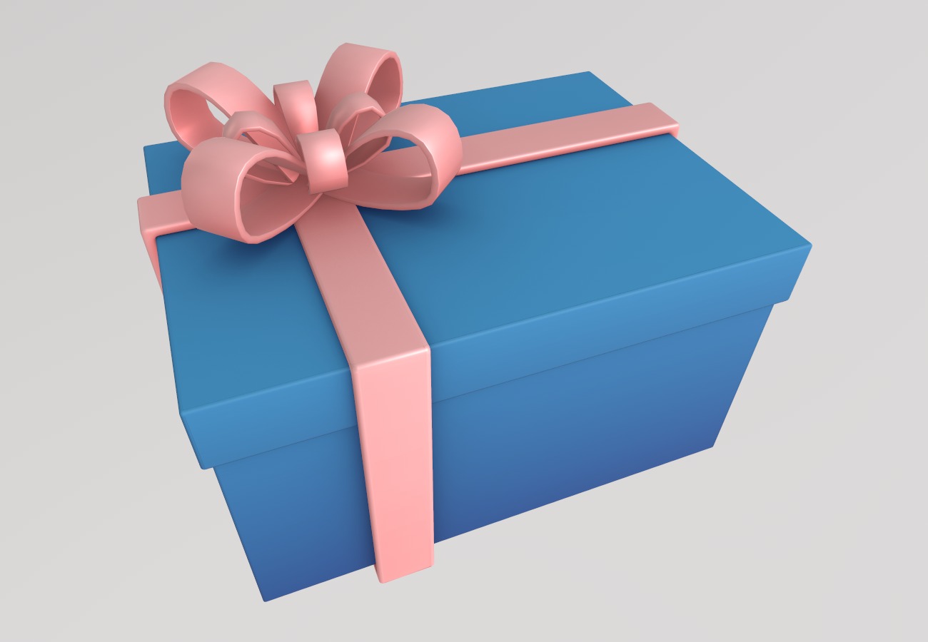 Stylized Low-Poly Gift Present Boxes Set Low-poly 3D model_12