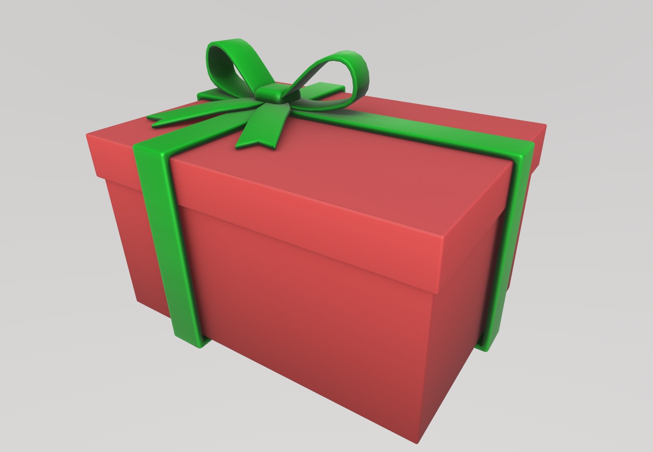 Stylized Low-Poly Gift Present Boxes Set Low-poly 3D model_10