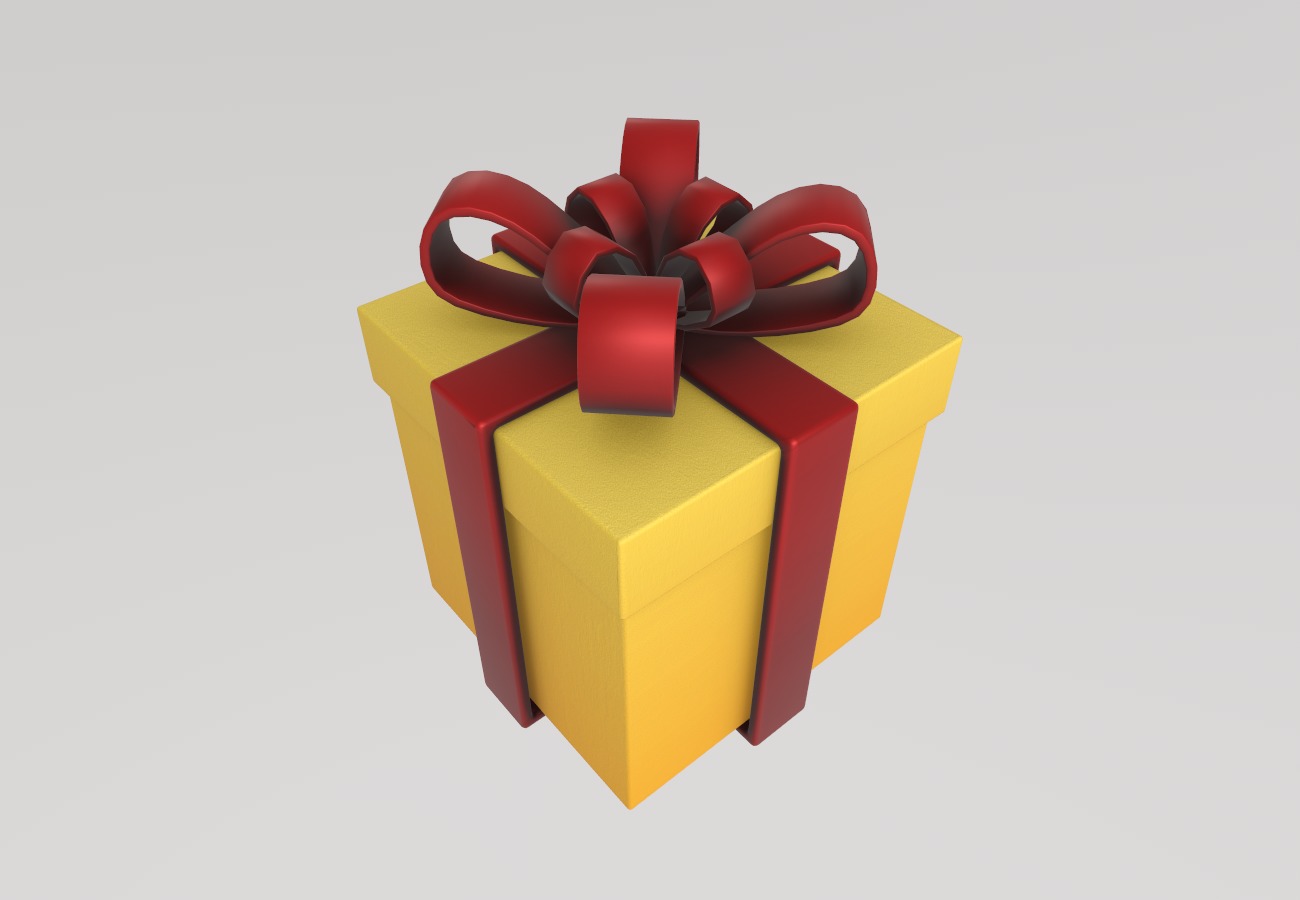 Stylized Low-Poly Gift Present Boxes Set Low-poly 3D model_4