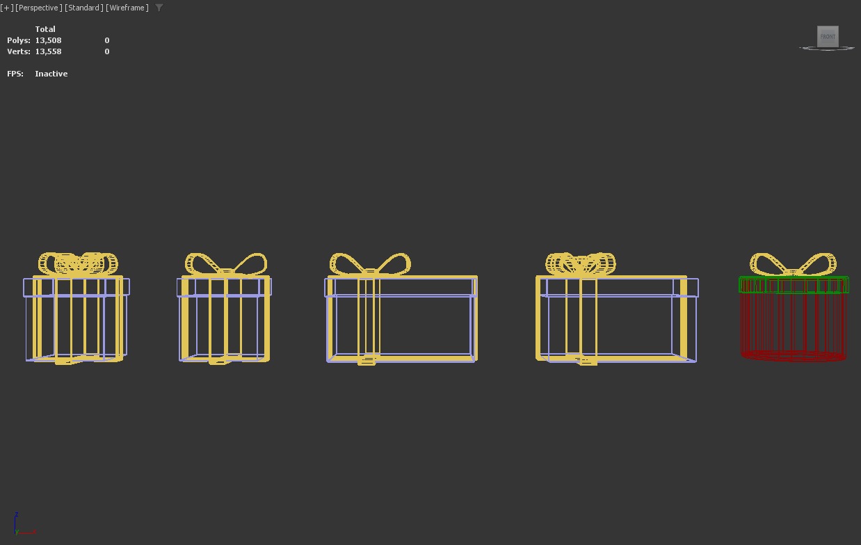 Stylized Low-Poly Gift Present Boxes Set Low-poly 3D model_18