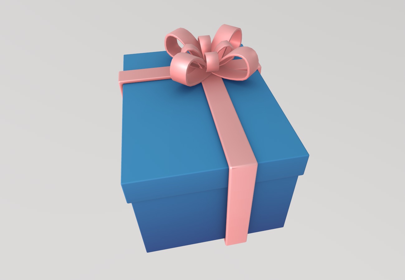 Stylized Low-Poly Gift Present Boxes Set Low-poly 3D model_13