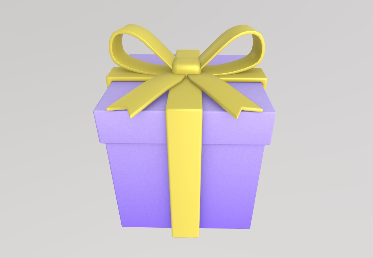 Stylized Low-Poly Gift Present Boxes Set Low-poly 3D model_5