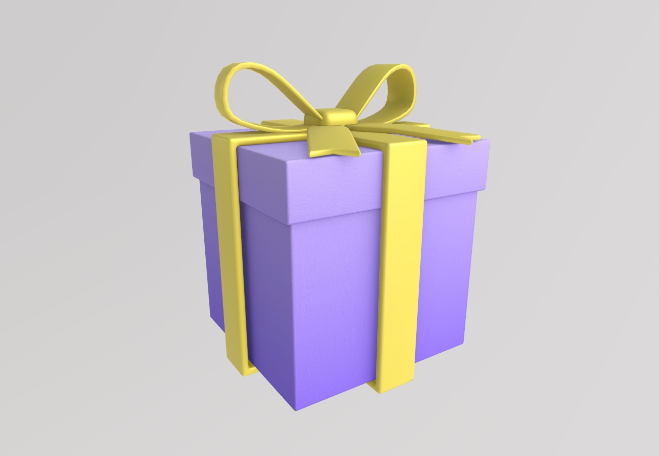 Stylized Low-Poly Gift Present Boxes Set Low-poly 3D model_7