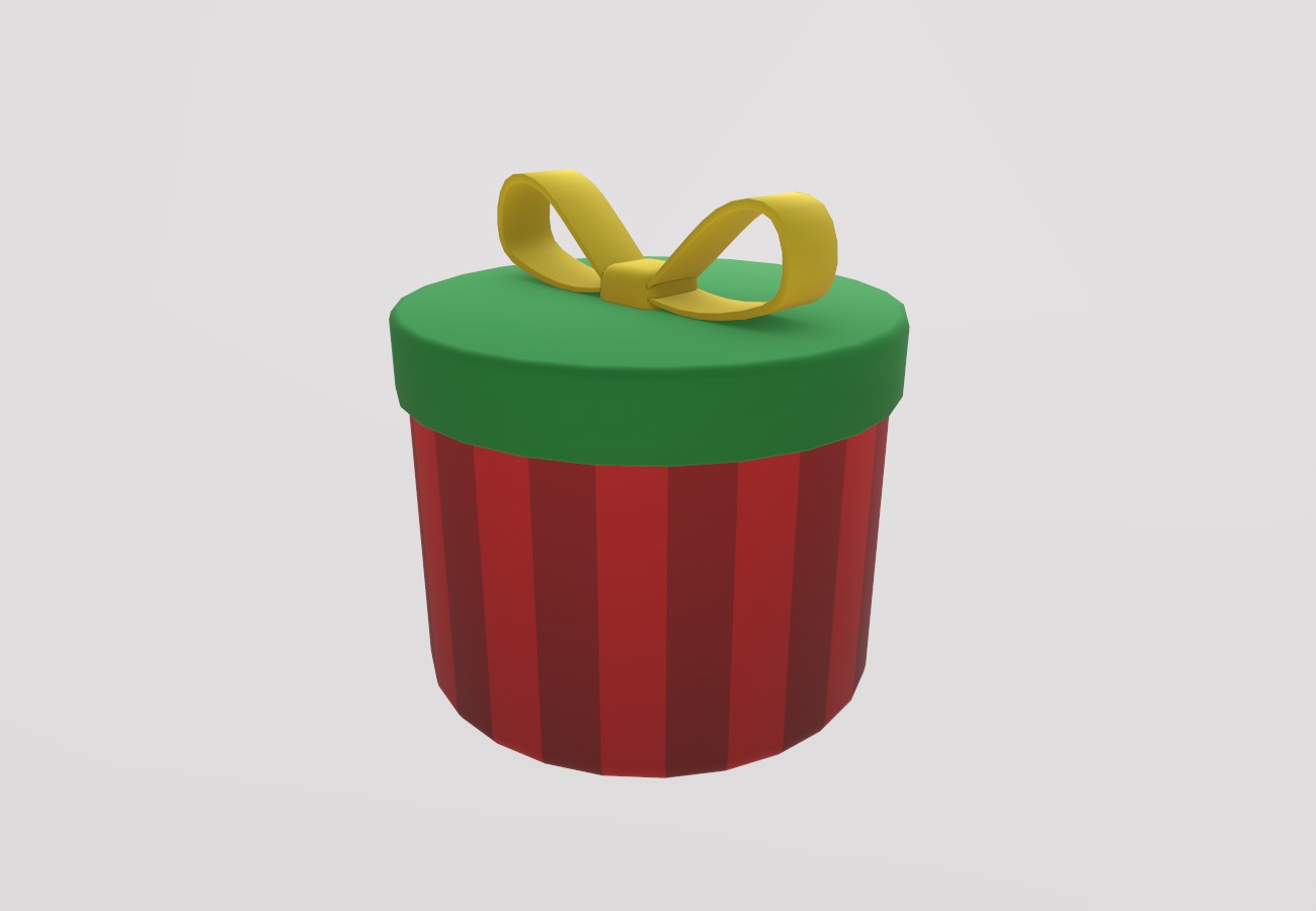 Stylized Low-Poly Gift Present Boxes Set Low-poly 3D model_14