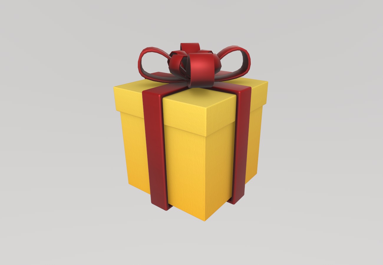 Stylized Low-Poly Gift Present Boxes Set Low-poly 3D model_3