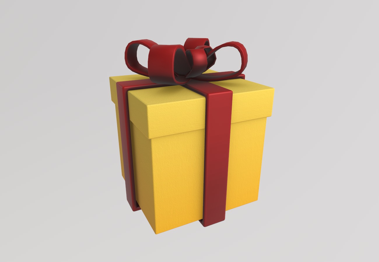 Stylized Low-Poly Gift Present Boxes Set Low-poly 3D model_2