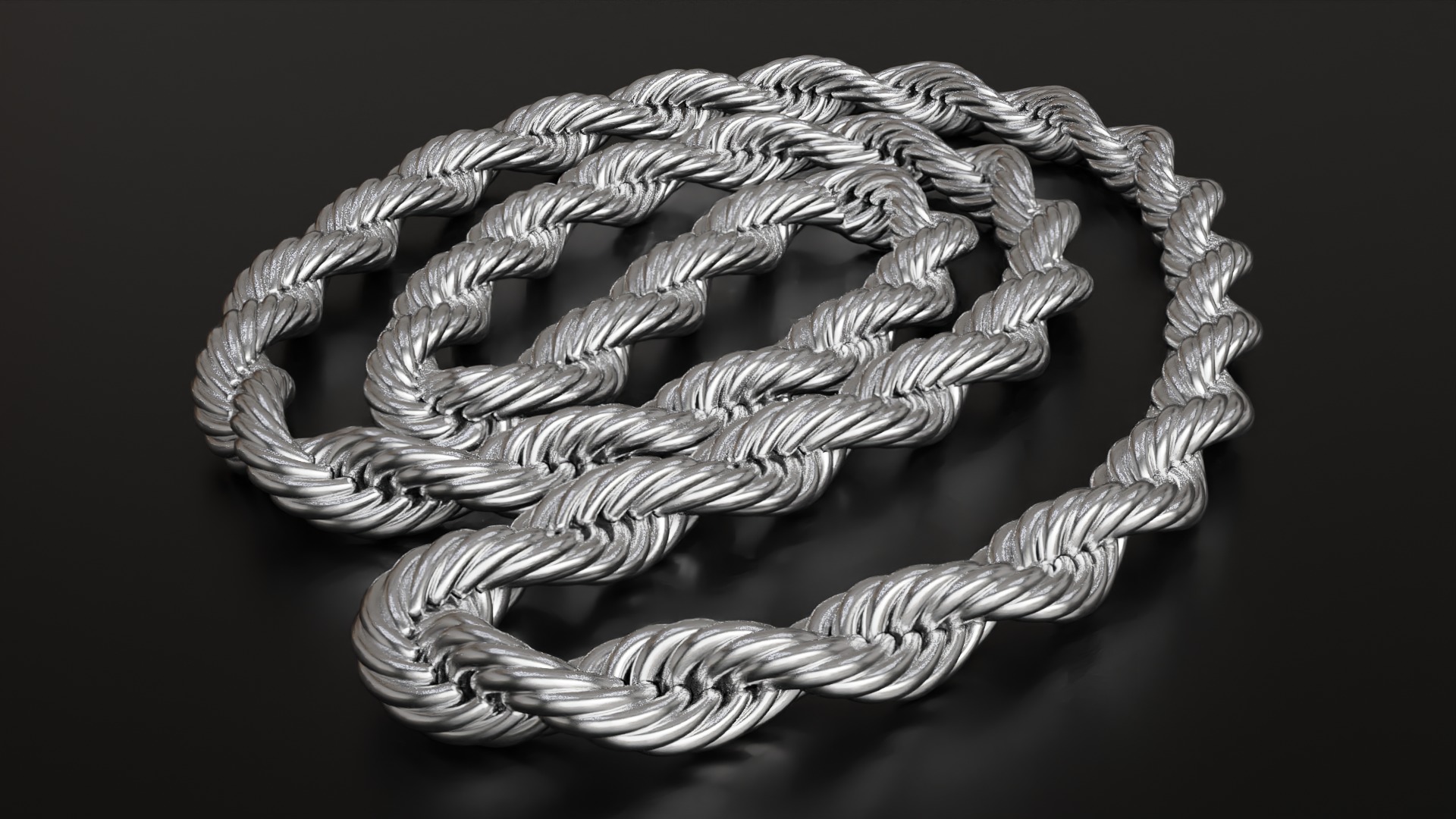 Photorealistic Endless Rope Style Bracelet 3D model_1