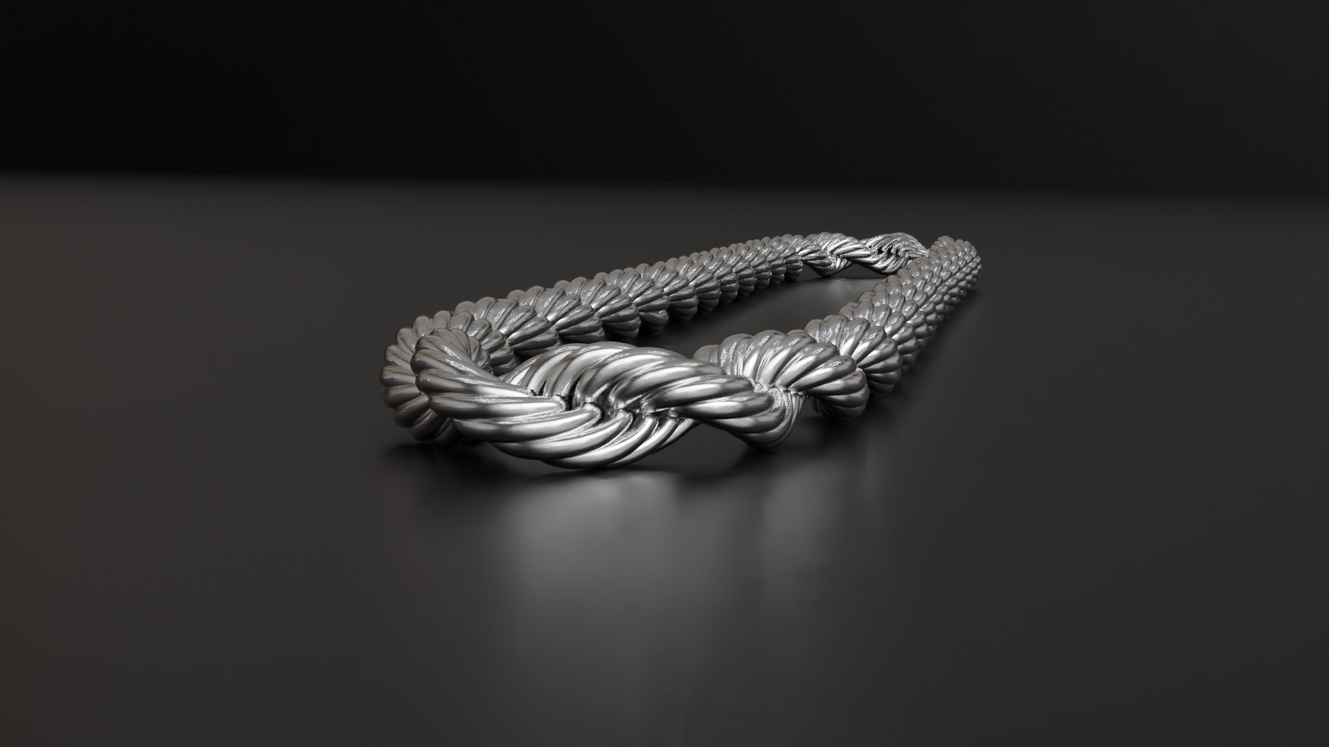 Photorealistic Endless Rope Style Bracelet 3D model_2