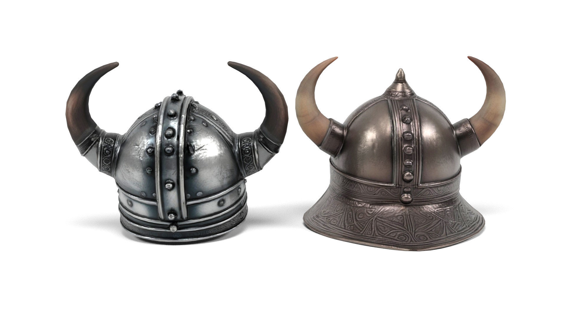 Viking helmets 2 Low-poly 3D model_4