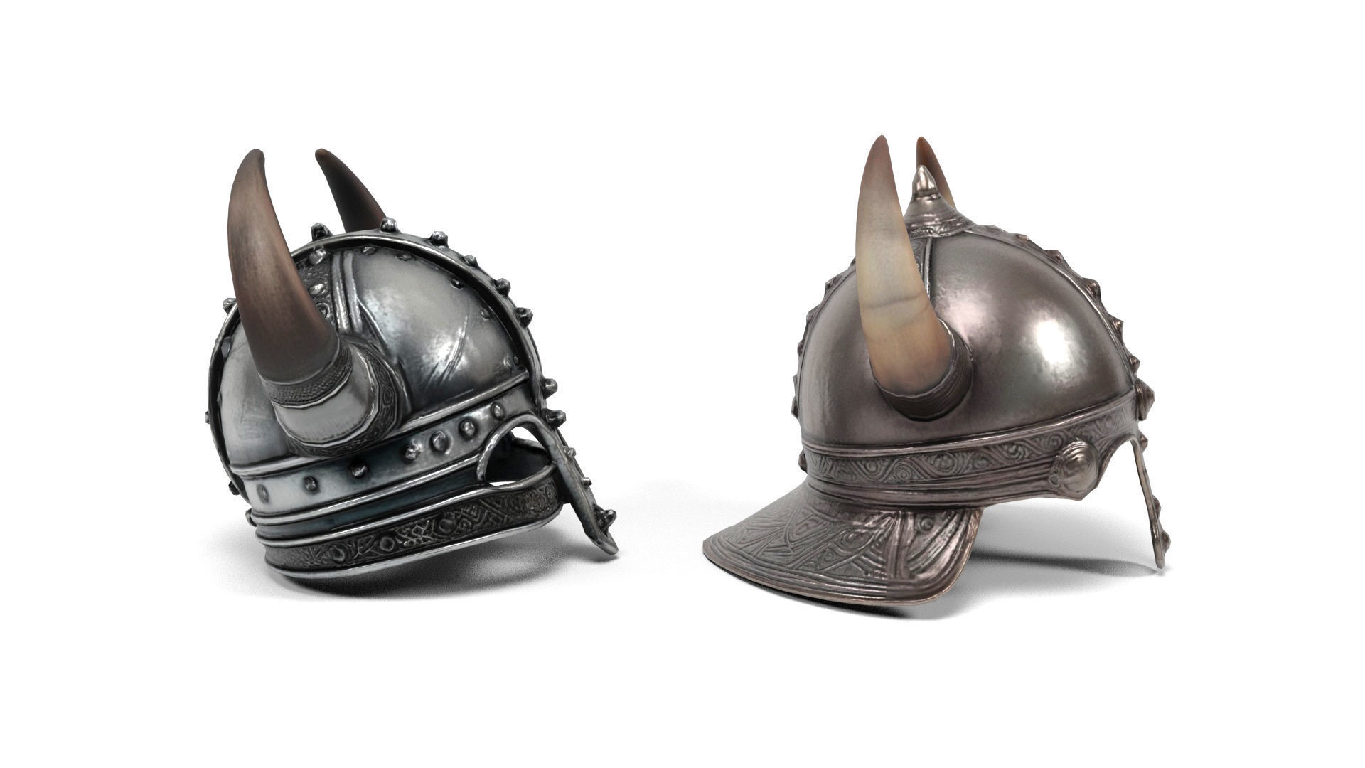 Viking helmets 2 Low-poly 3D model_5