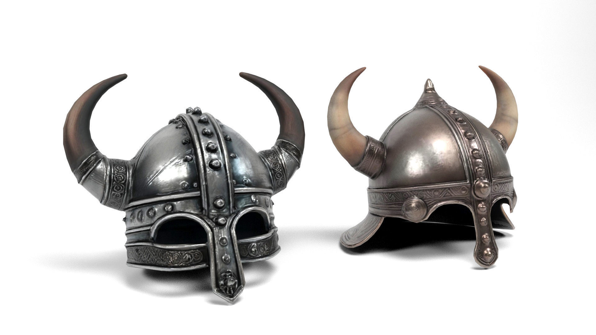 Viking helmets 2 Low-poly 3D model_2