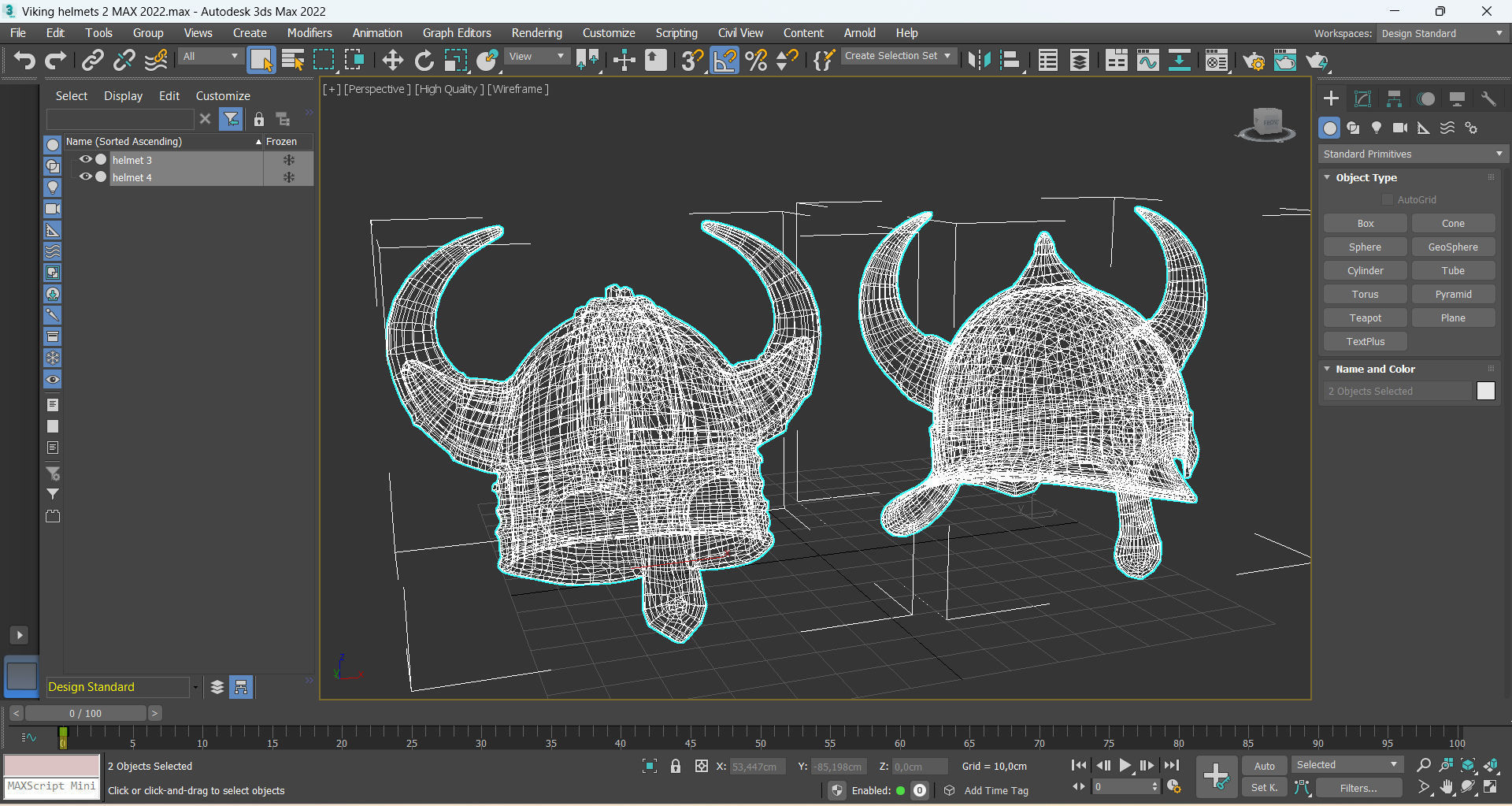 Viking helmets 2 Low-poly 3D model_12