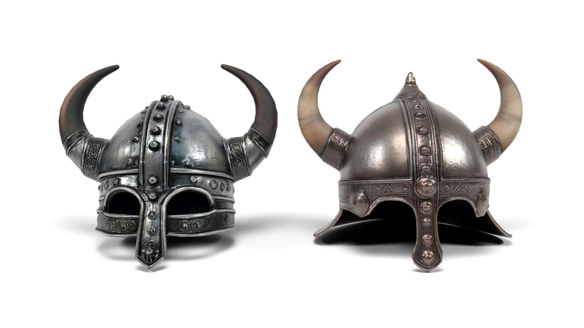 Viking helmets 2 Low-poly 3D model_3