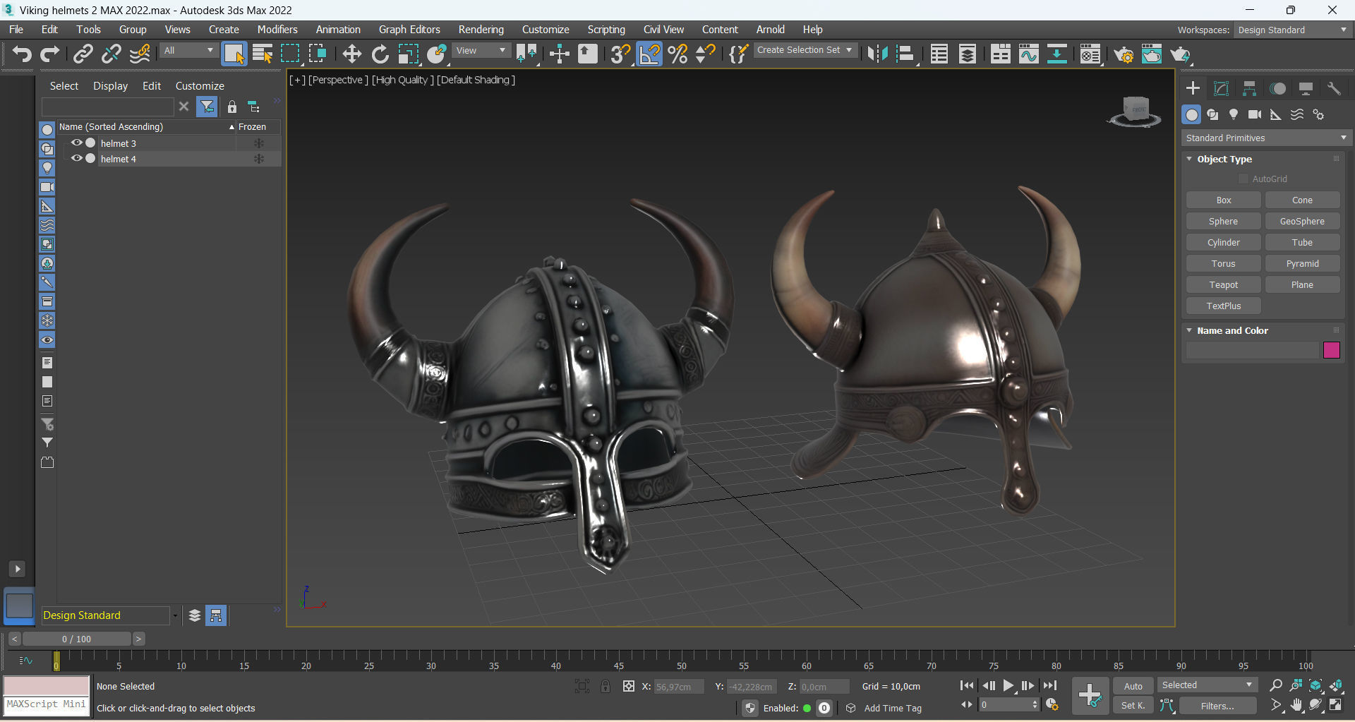 Viking helmets 2 Low-poly 3D model_10
