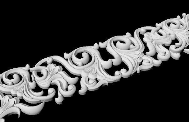 Central decor ornament for furniture 3D model_3