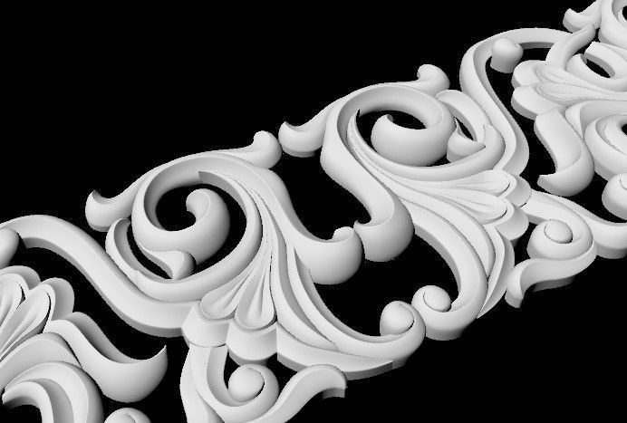Central decor ornament for furniture 3D model_4