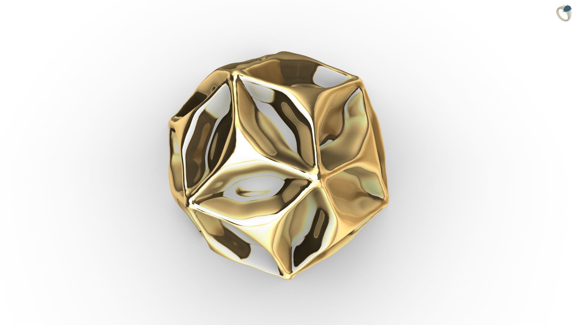 Faceted Decoration Ball and Vase 3D print model_2
