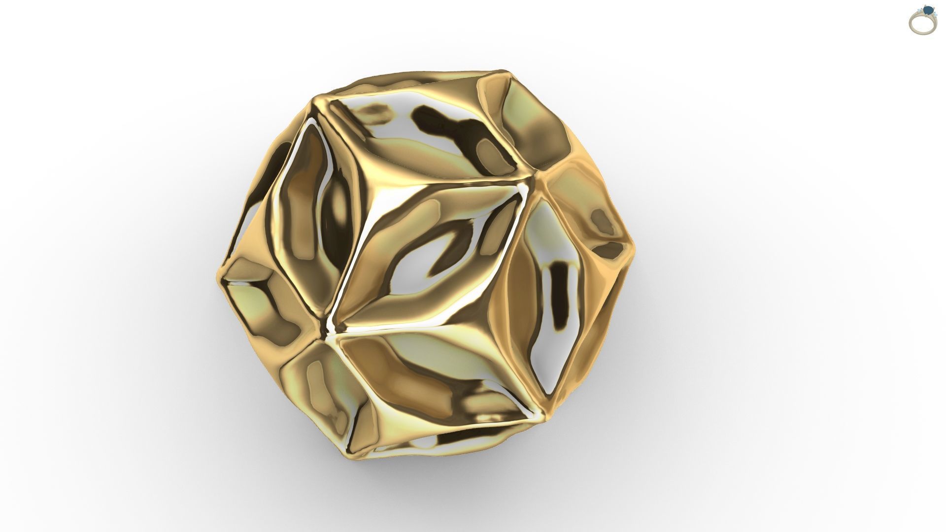 Faceted Decoration Ball and Vase 3D print model_5